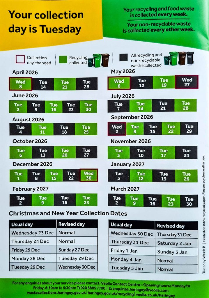 waste calendar 2026